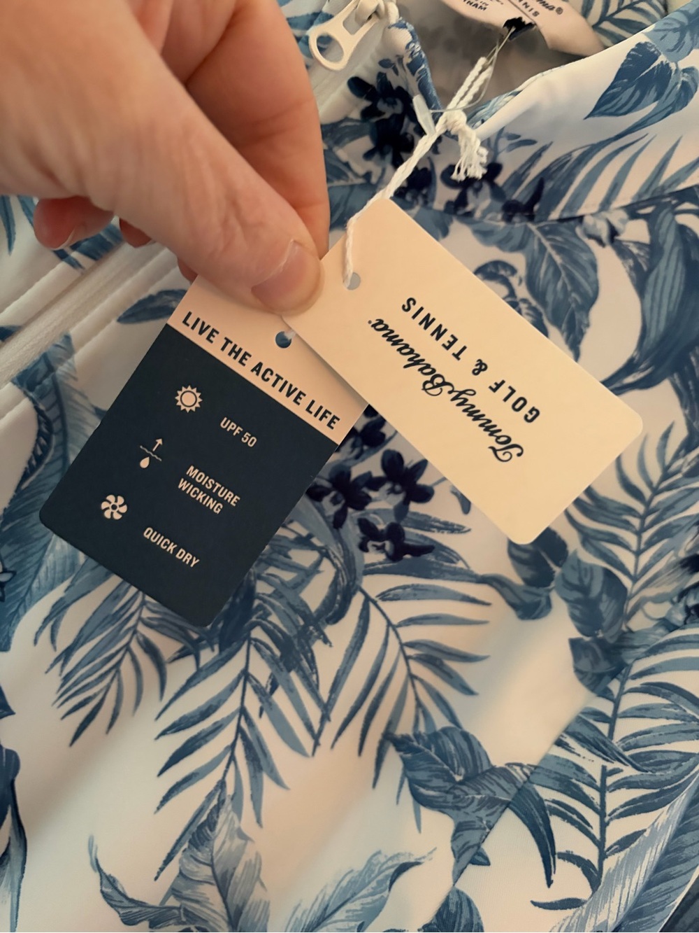 Tommy Bahama White Jacket with Blue Tropical Print - Picture 5 of 6